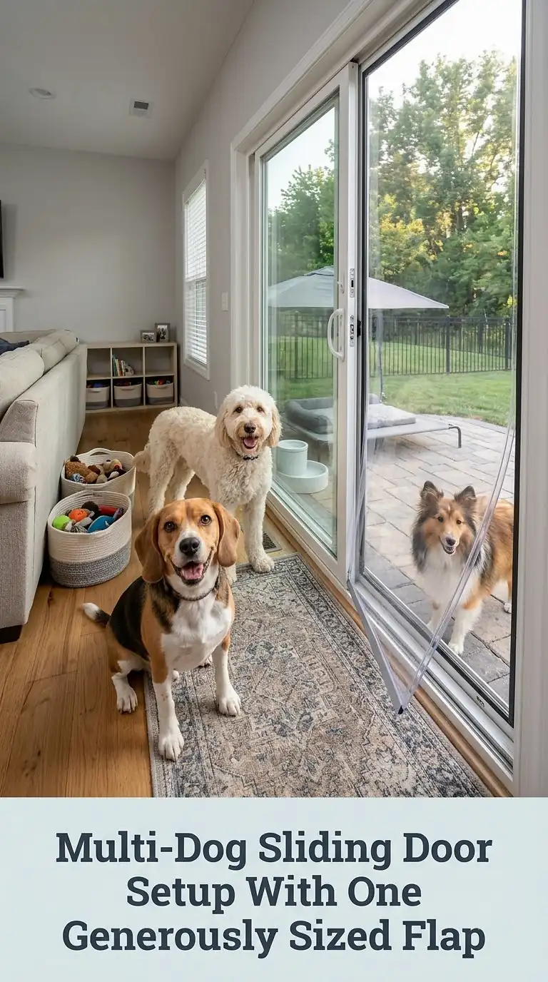 Multi-Dog Sliding Door Setup With One Generously Sized Flap