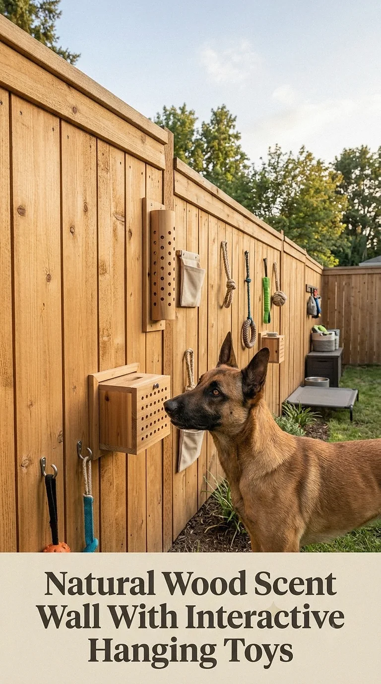 Natural Wood Scent Wall With Interactive Hanging Toys
