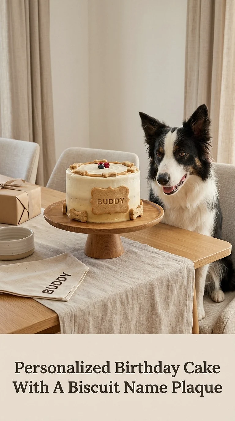 Personalized Birthday Cake With A Biscuit Name Plaque