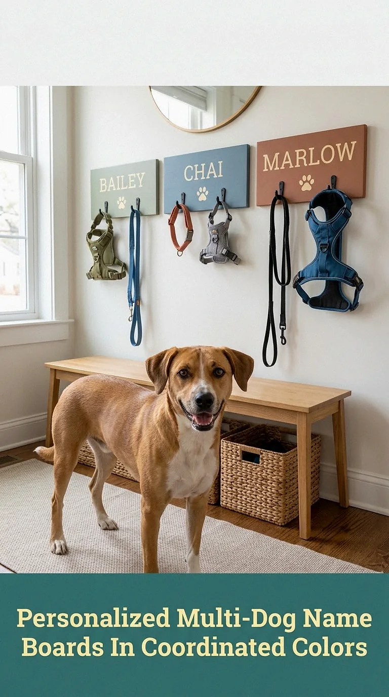 Personalized Multi-Dog Name Boards In Coordinated Colors