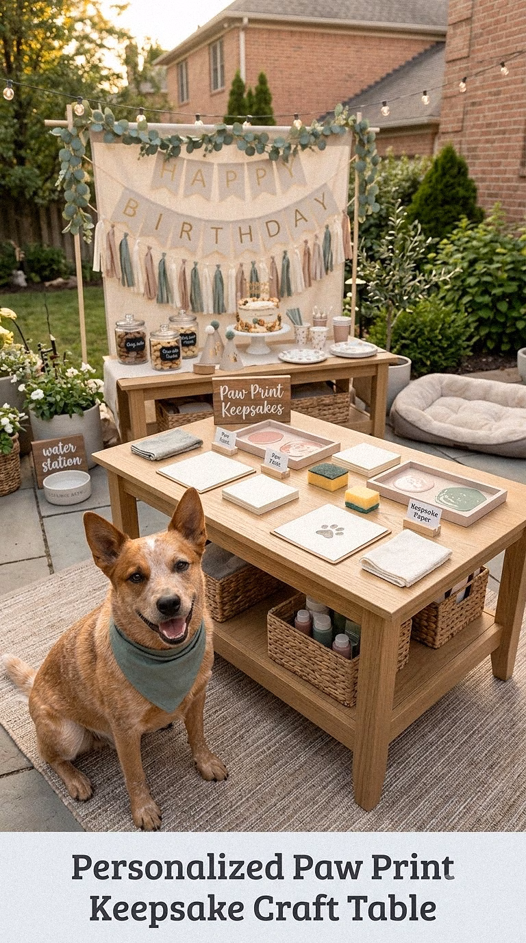 Personalized Paw Print Keepsake Craft Table