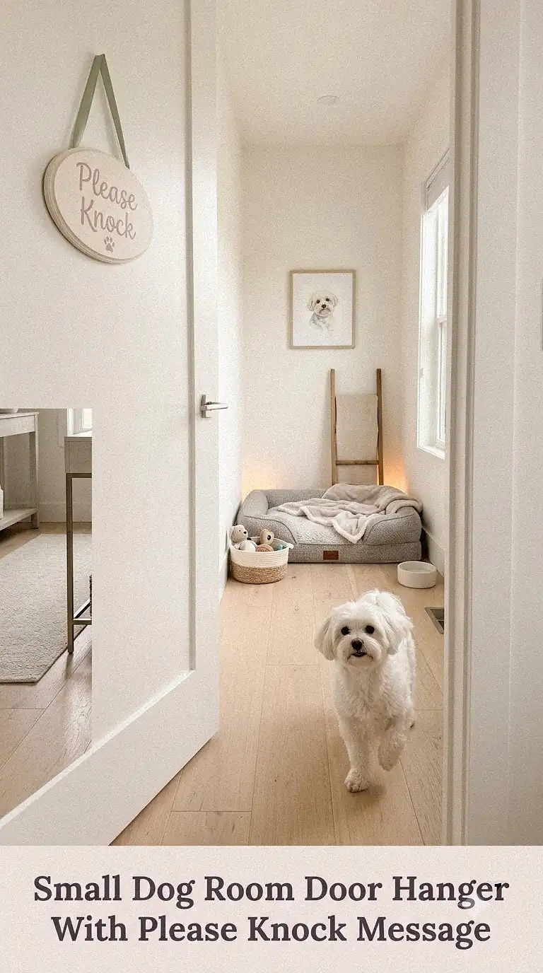 Small Dog Room Door Hanger With Please Knock Message