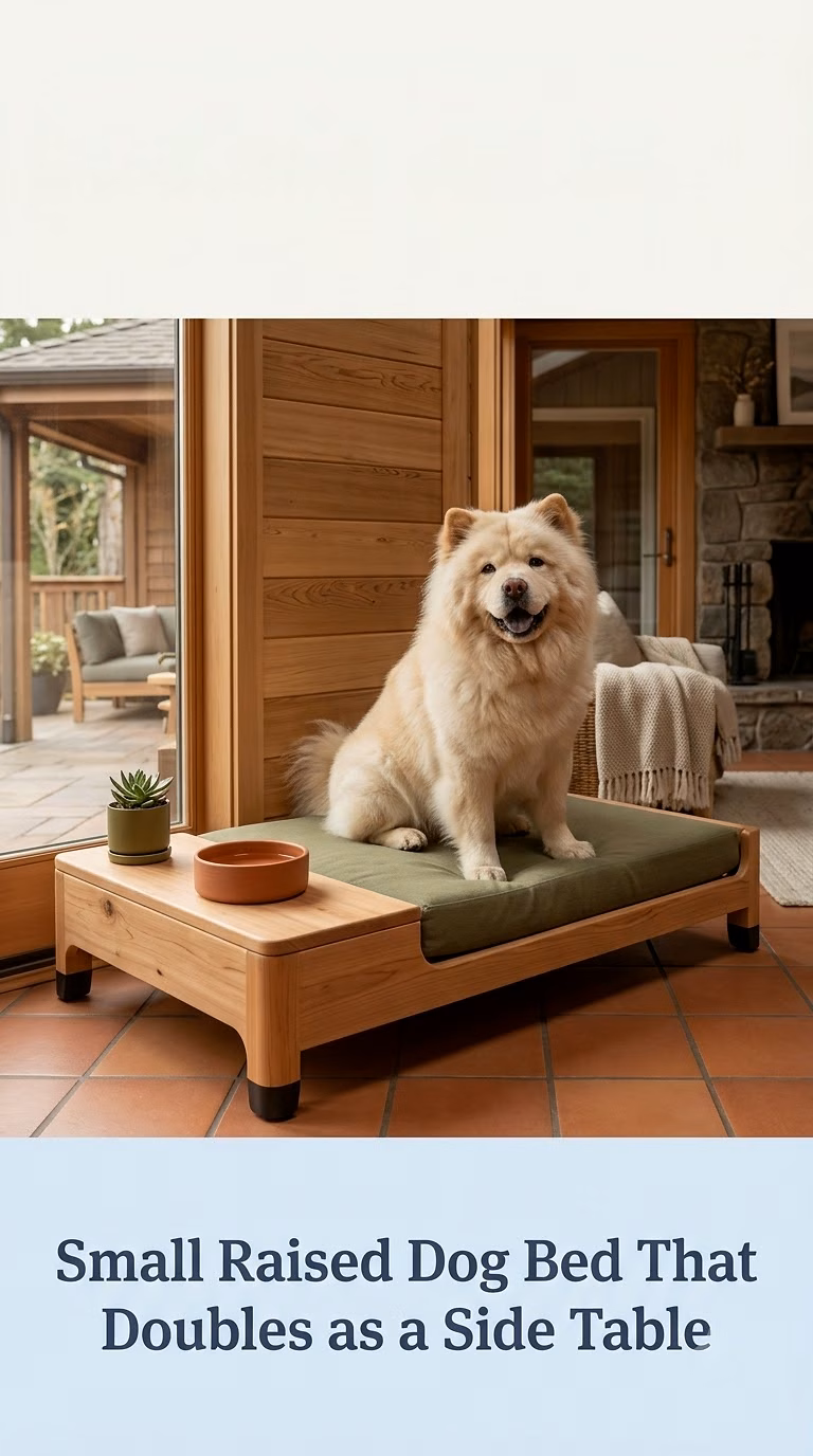Small Raised Dog Bed That Doubles as a Side Table