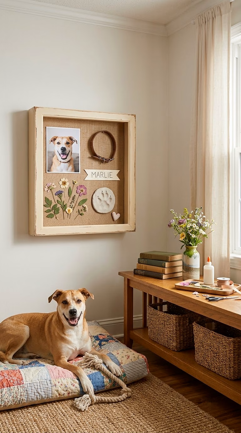 17. Budget-Friendly Thrifted Frame Shadow Box With Handmade Details
