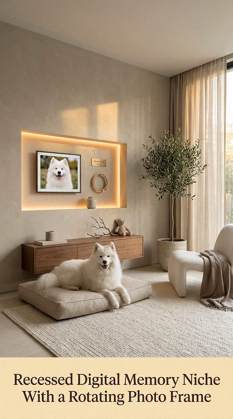 17. Recessed Digital Memory Niche With a Rotating Photo Frame