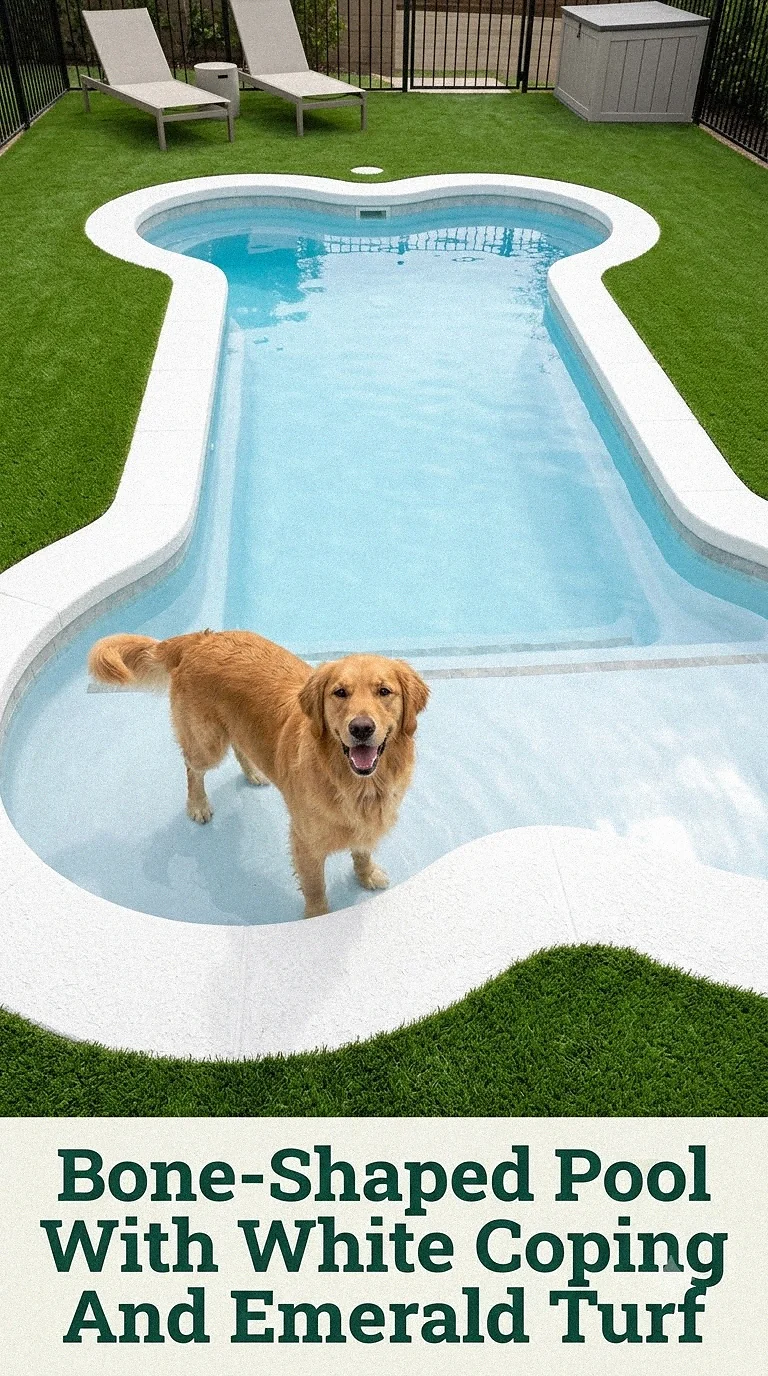 Bone-Shaped Pool With White Coping And Emerald Turf