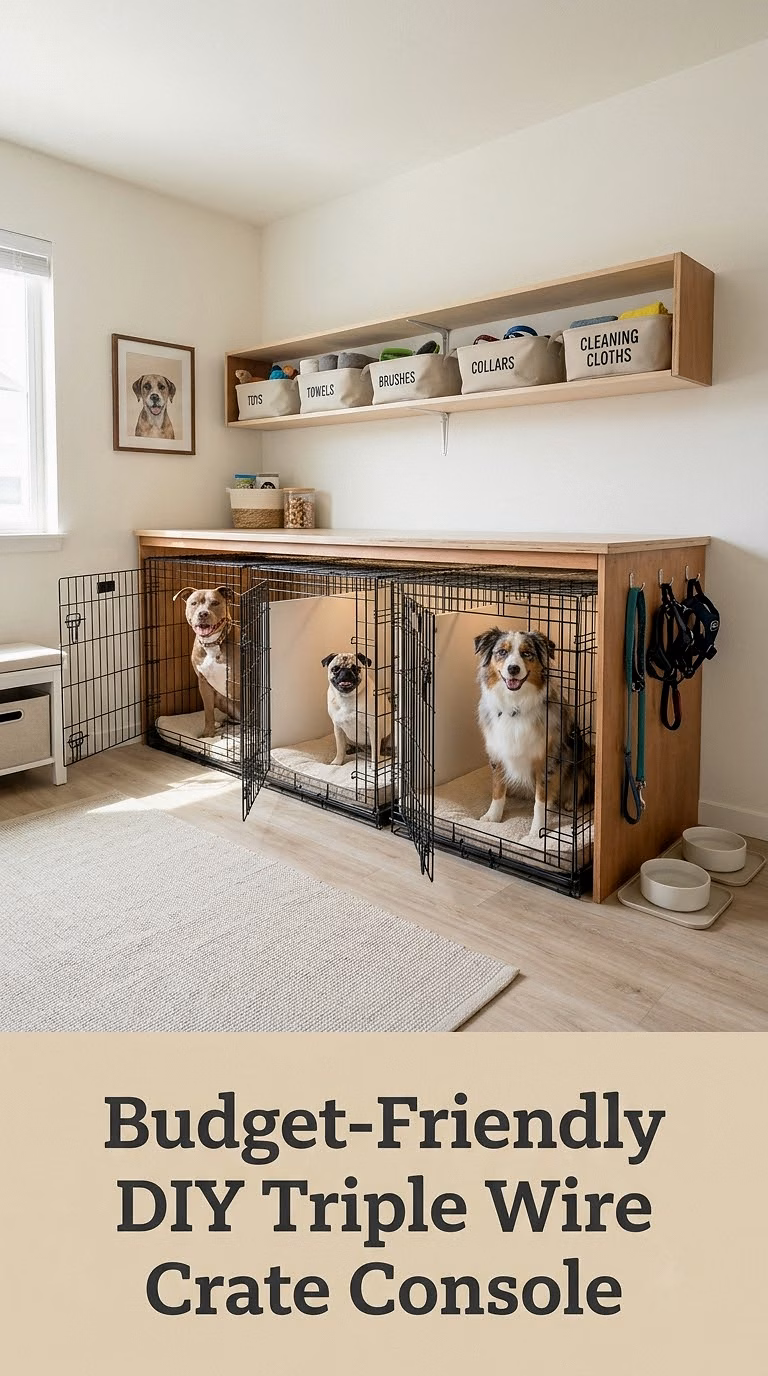Budget-Friendly DIY Triple Wire Crate Console