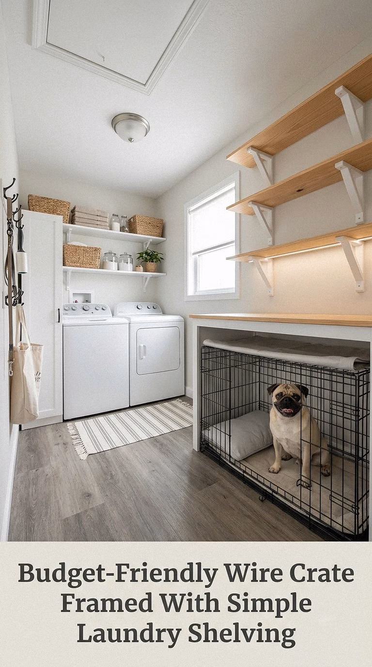 Budget-Friendly Wire Crate Framed With Simple Laundry Shelving