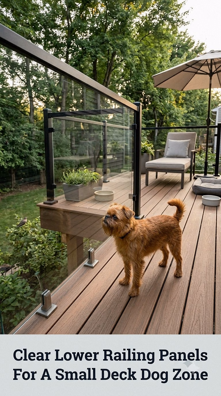 Clear Lower Railing Panels For A Small Deck Dog Zone