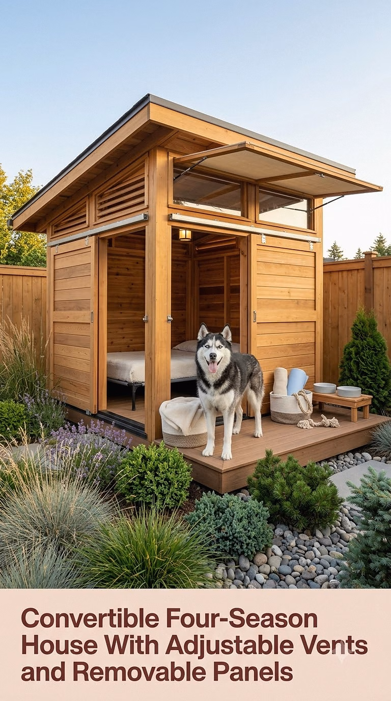 17. Convertible Four-Season House With Adjustable Vents and Removable Panels