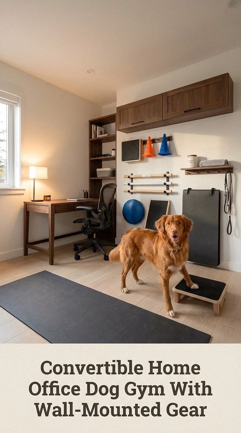 Convertible Home Office Dog Gym With Wall-Mounted Gear