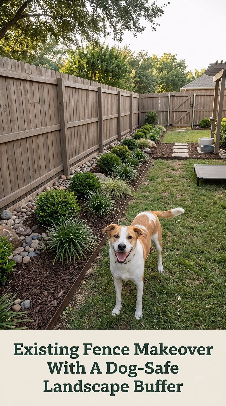 Existing Fence Makeover With A Dog-Safe Landscape Buffer