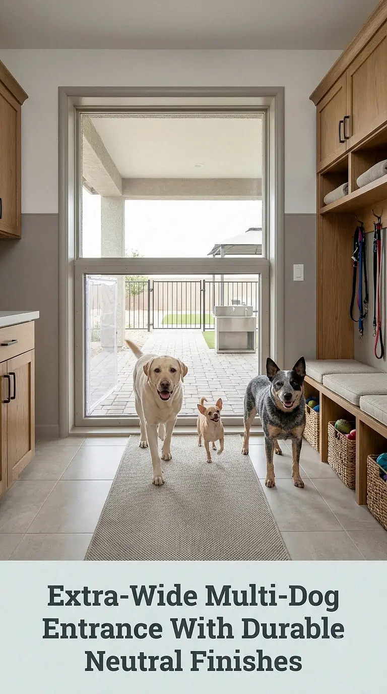 Extra-Wide Multi-Dog Entrance With Durable Neutral Finishes