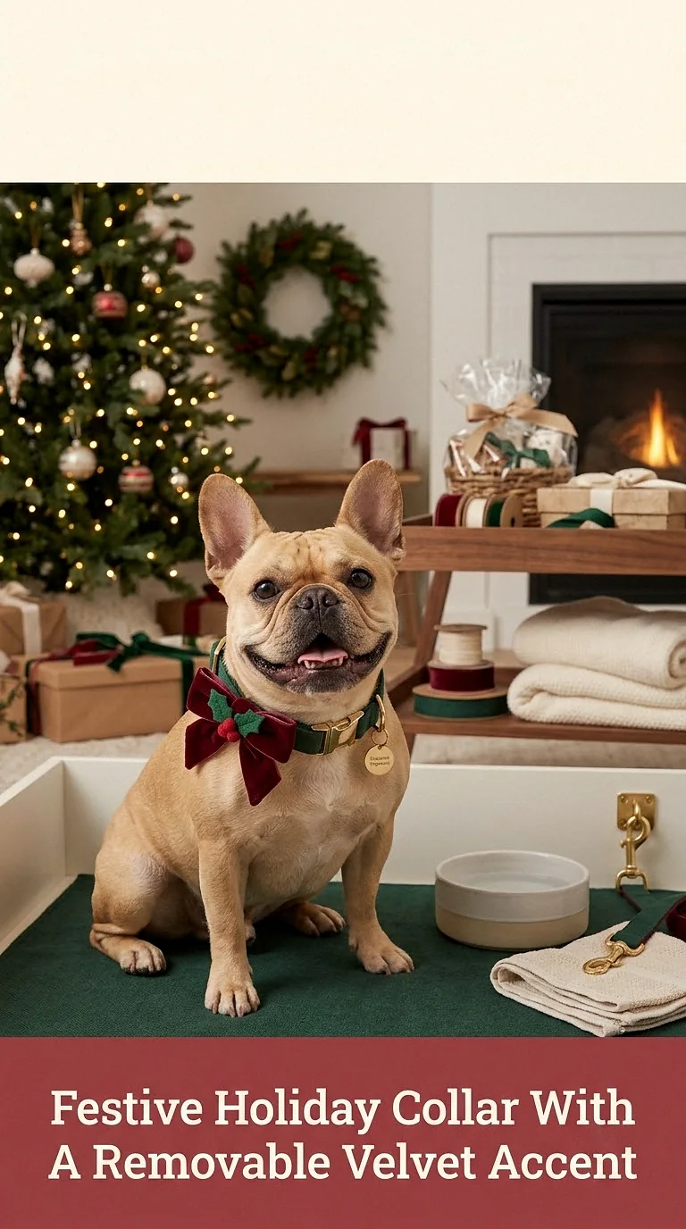 Festive Holiday Collar With A Removable Velvet Accent