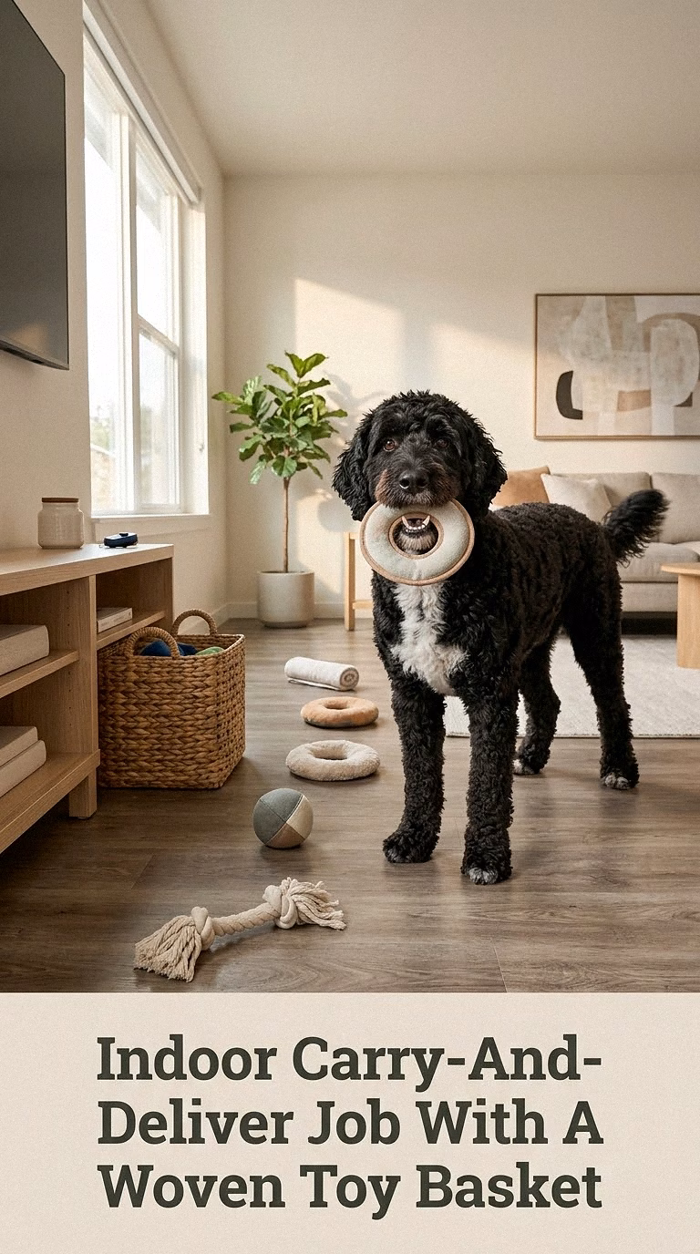 Indoor Carry-And-Deliver Job With A Woven Toy Basket