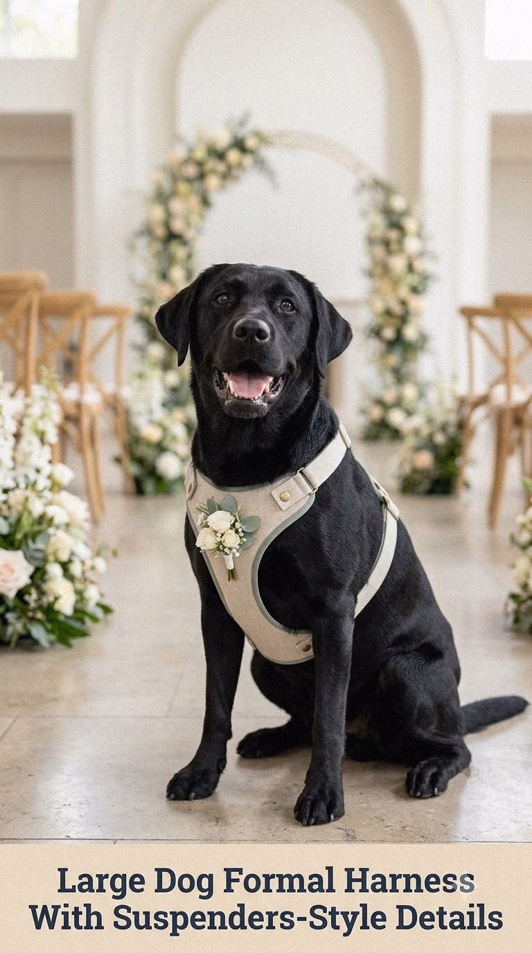 Large Dog Formal Harness With Suspenders-Style Details