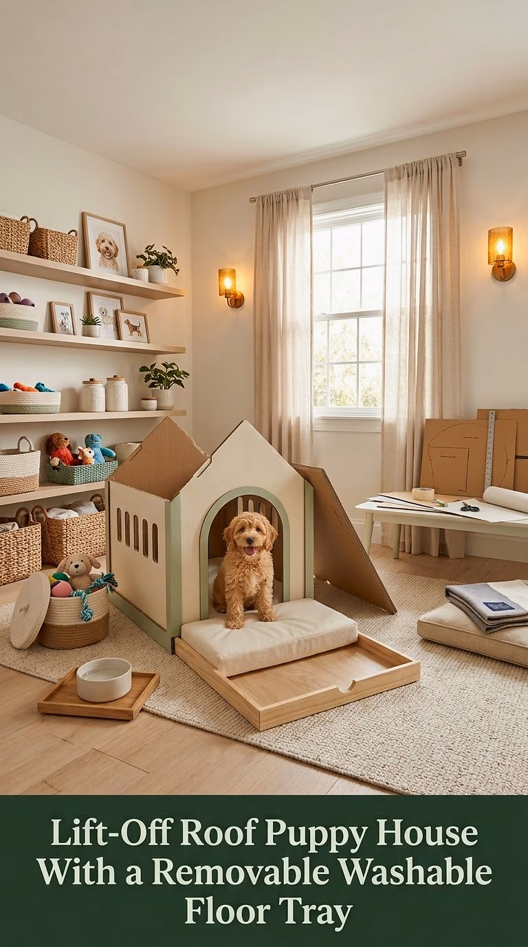 Lift-Off Roof Puppy House With a Removable Washable Floor Tray