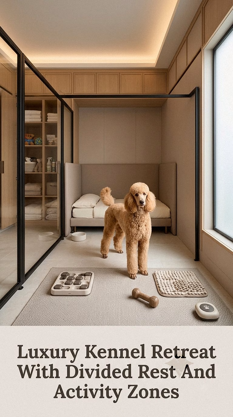 Luxury Kennel Retreat With Divided Rest And Activity Zones