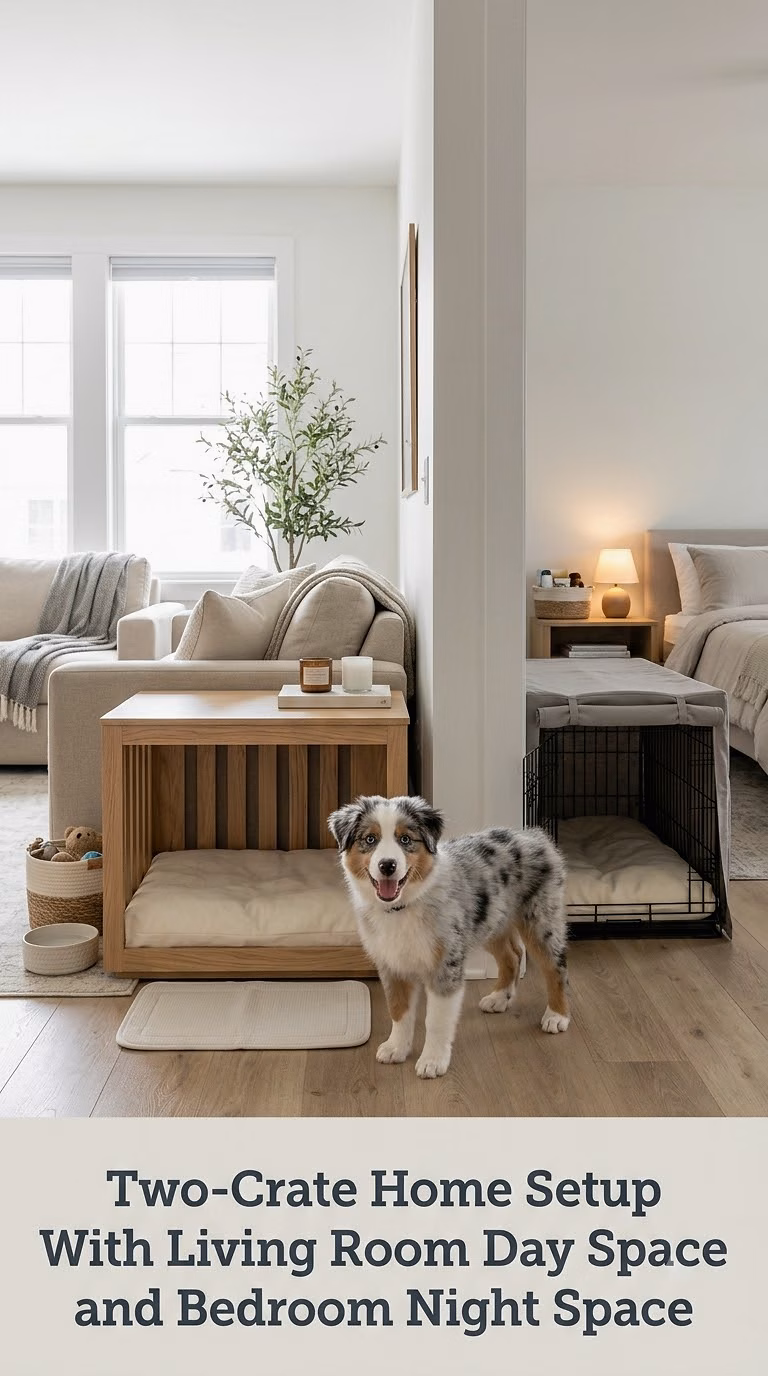 Two-Crate Home Setup With Living Room Day Space and Bedroom Night Space
