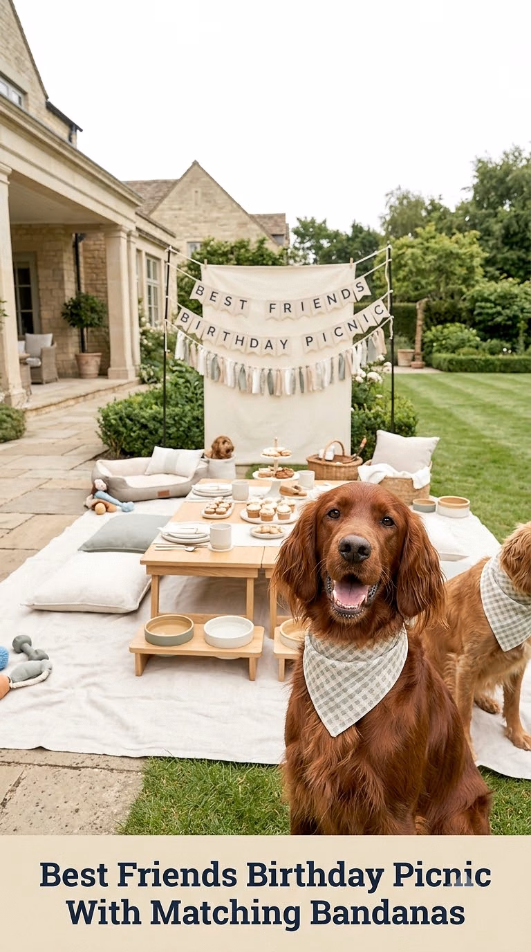 Best Friends Birthday Picnic With Matching Bandanas