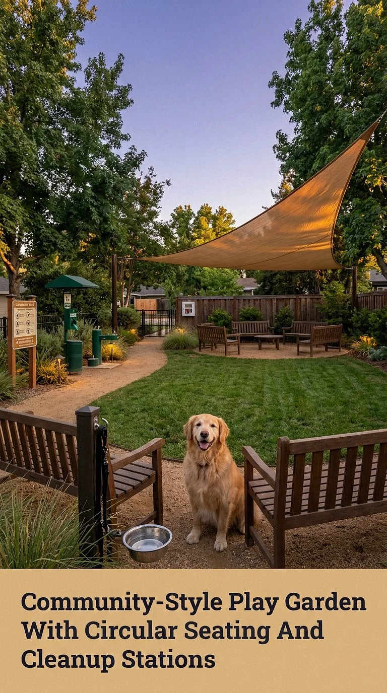 Community-Style Play Garden With Circular Seating And Cleanup Stations