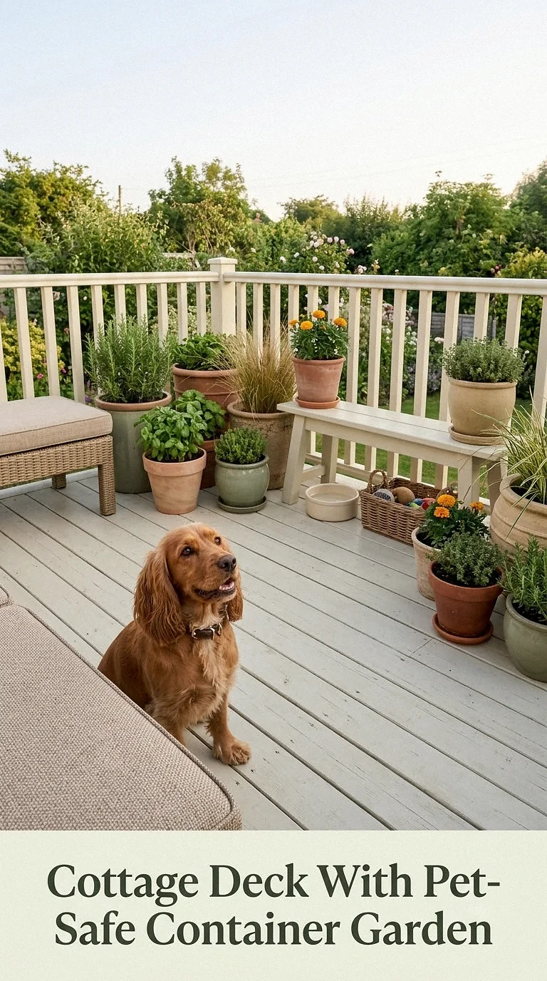 Cottage Deck With Pet-Safe Container Garden