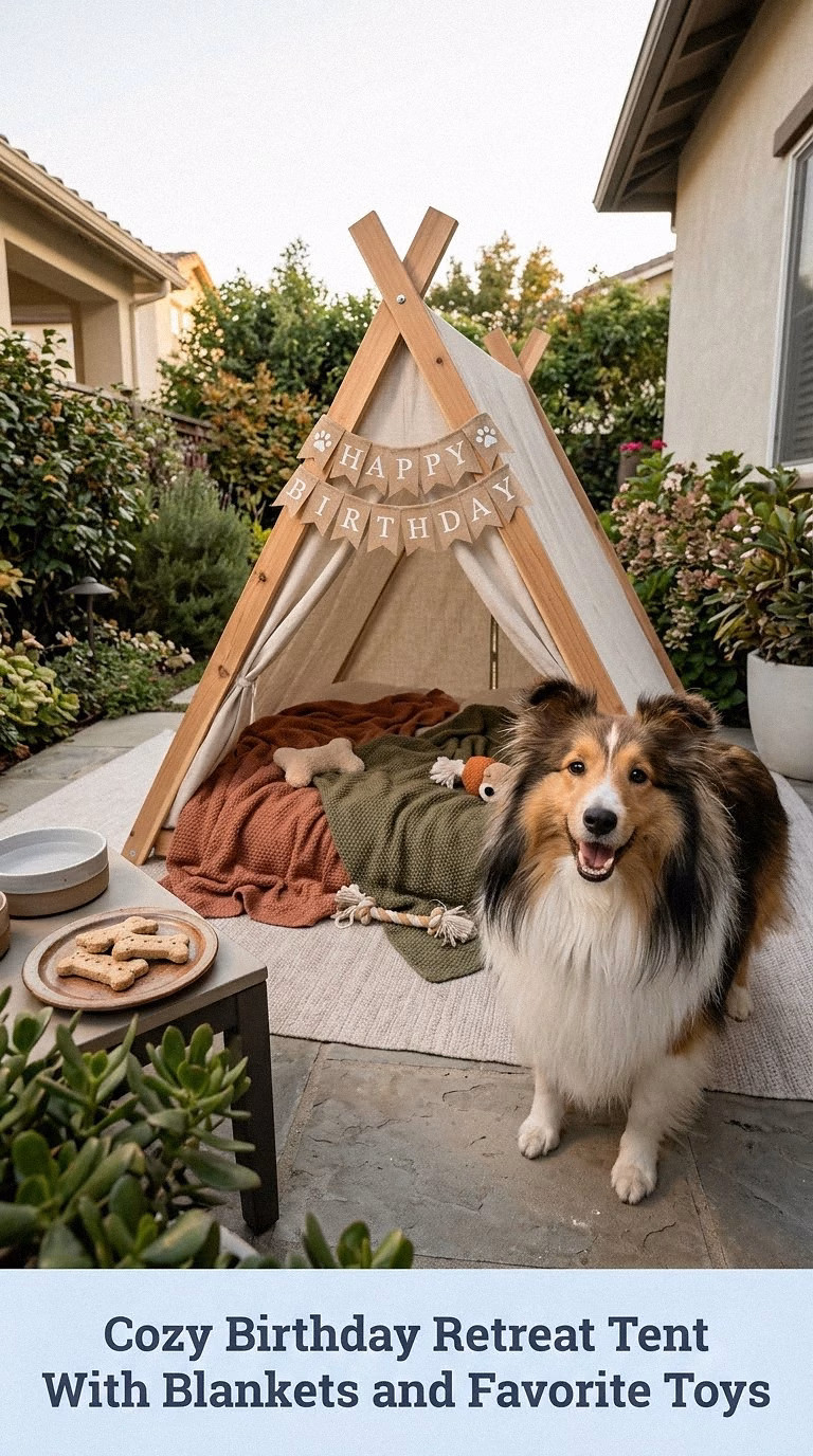 Cozy Birthday Retreat Tent With Blankets and Favorite Toys