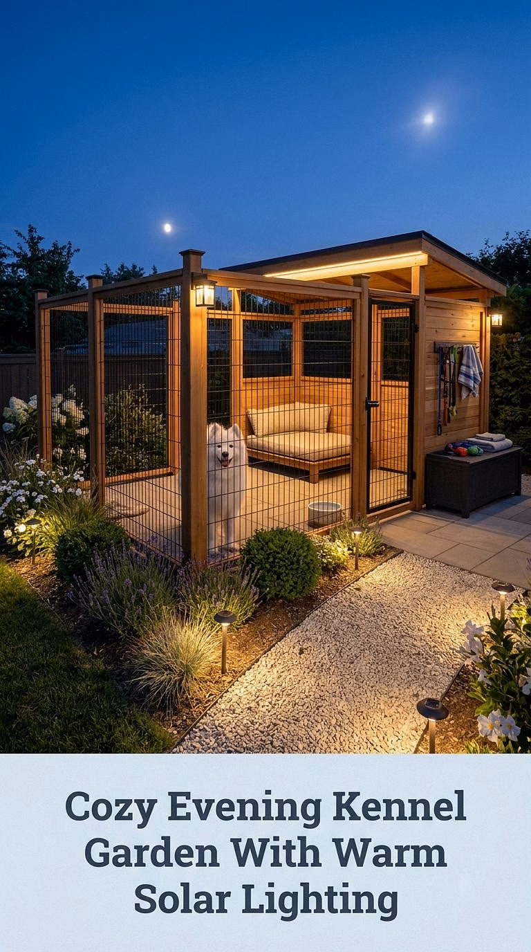 Cozy Evening Kennel Garden With Warm Solar Lighting