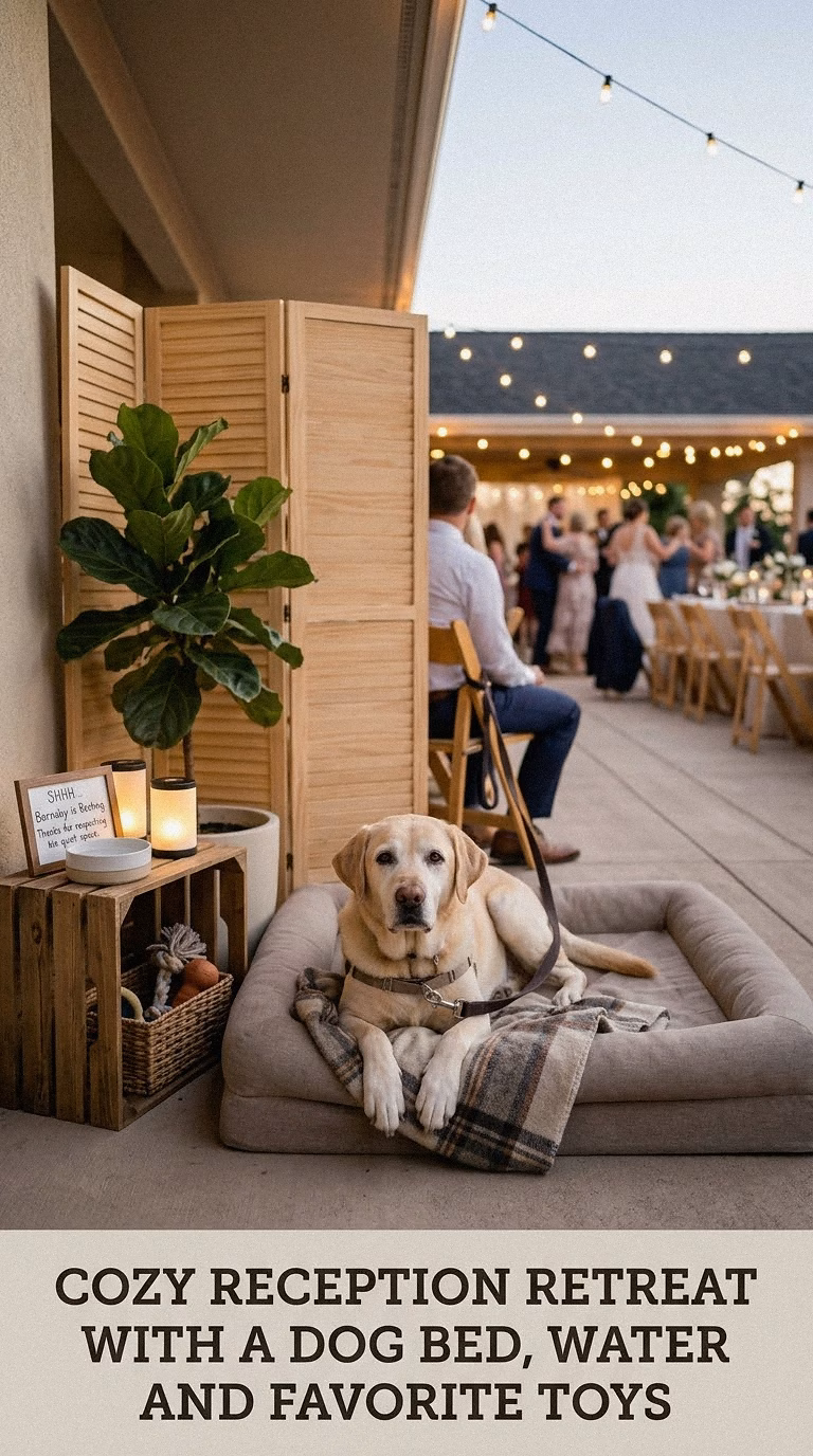 Cozy Reception Retreat With A Dog Bed, Water And Favorite Toys