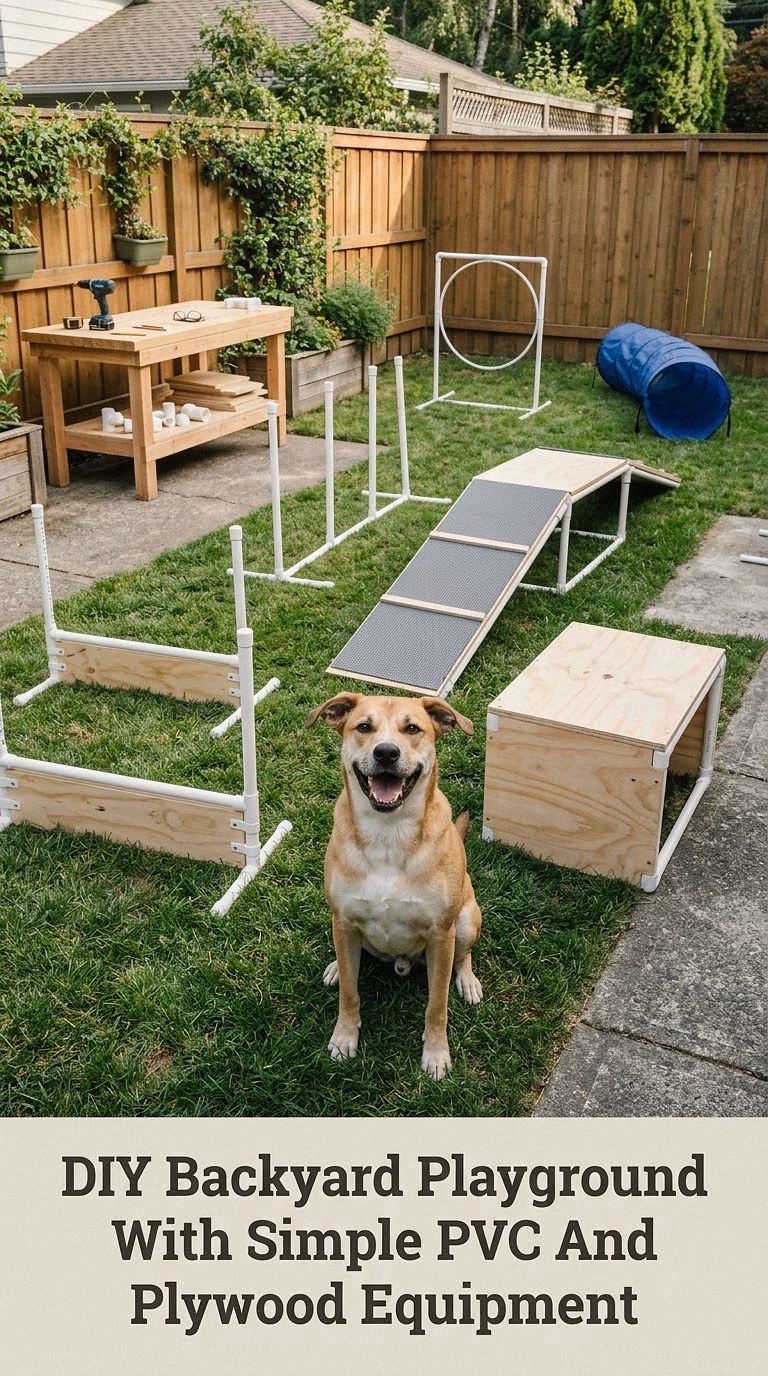 DIY Backyard Playground With Simple PVC And Plywood Equipment