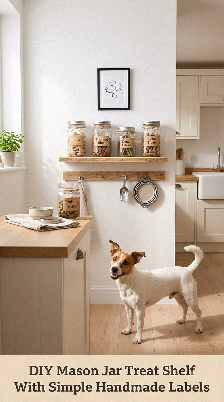 DIY Mason Jar Treat Shelf With Simple Handmade Labels