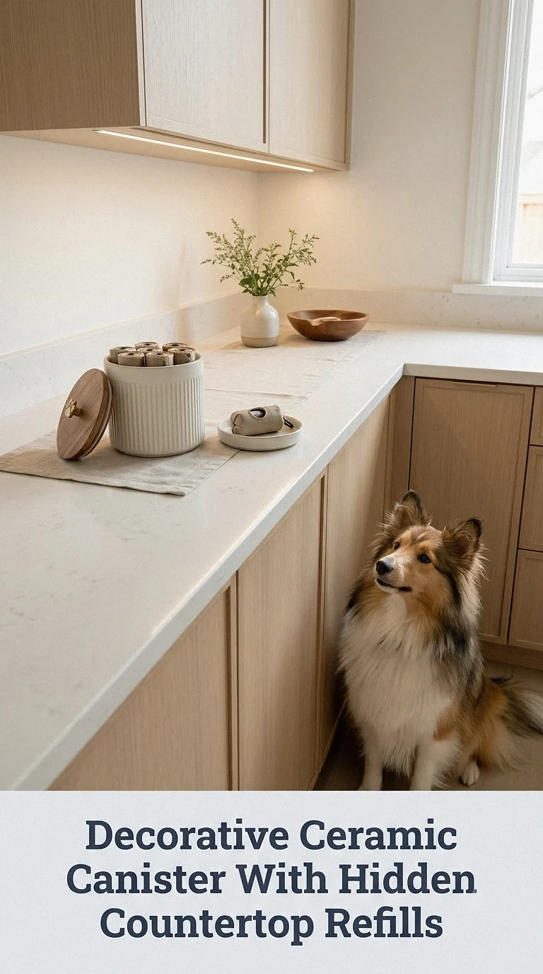 Decorative Ceramic Canister With Hidden Countertop Refills