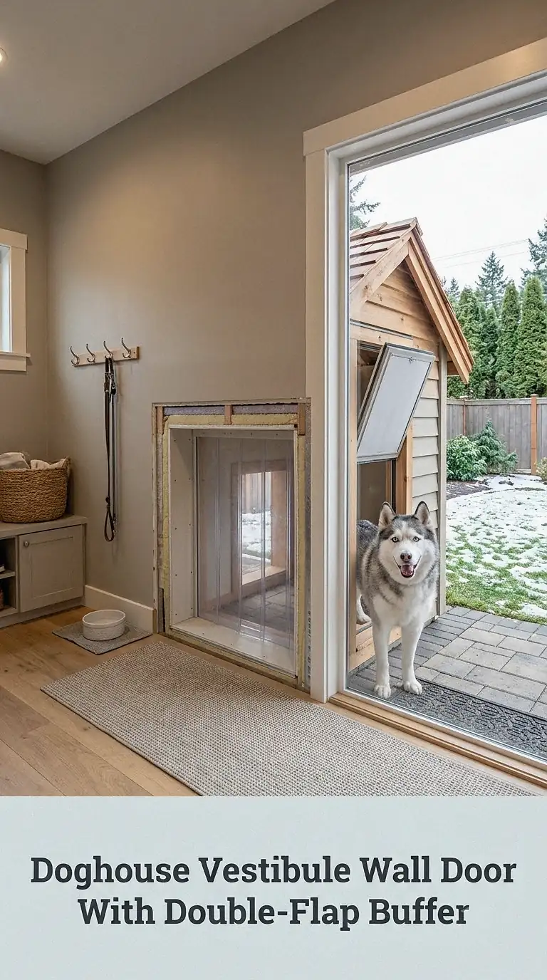 Doghouse Vestibule Wall Door With Double-Flap Buffer