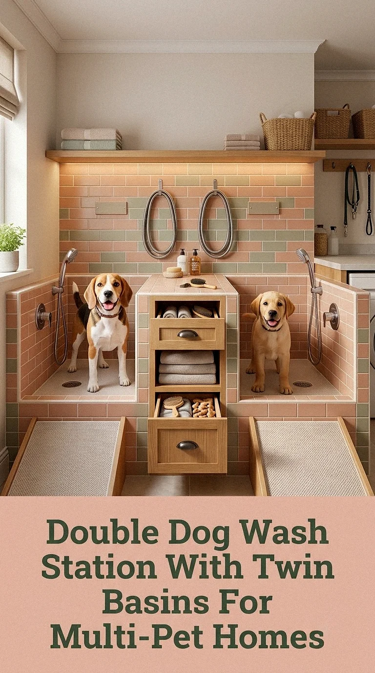 Double Dog Wash Station With Twin Basins For Multi-Pet Homes