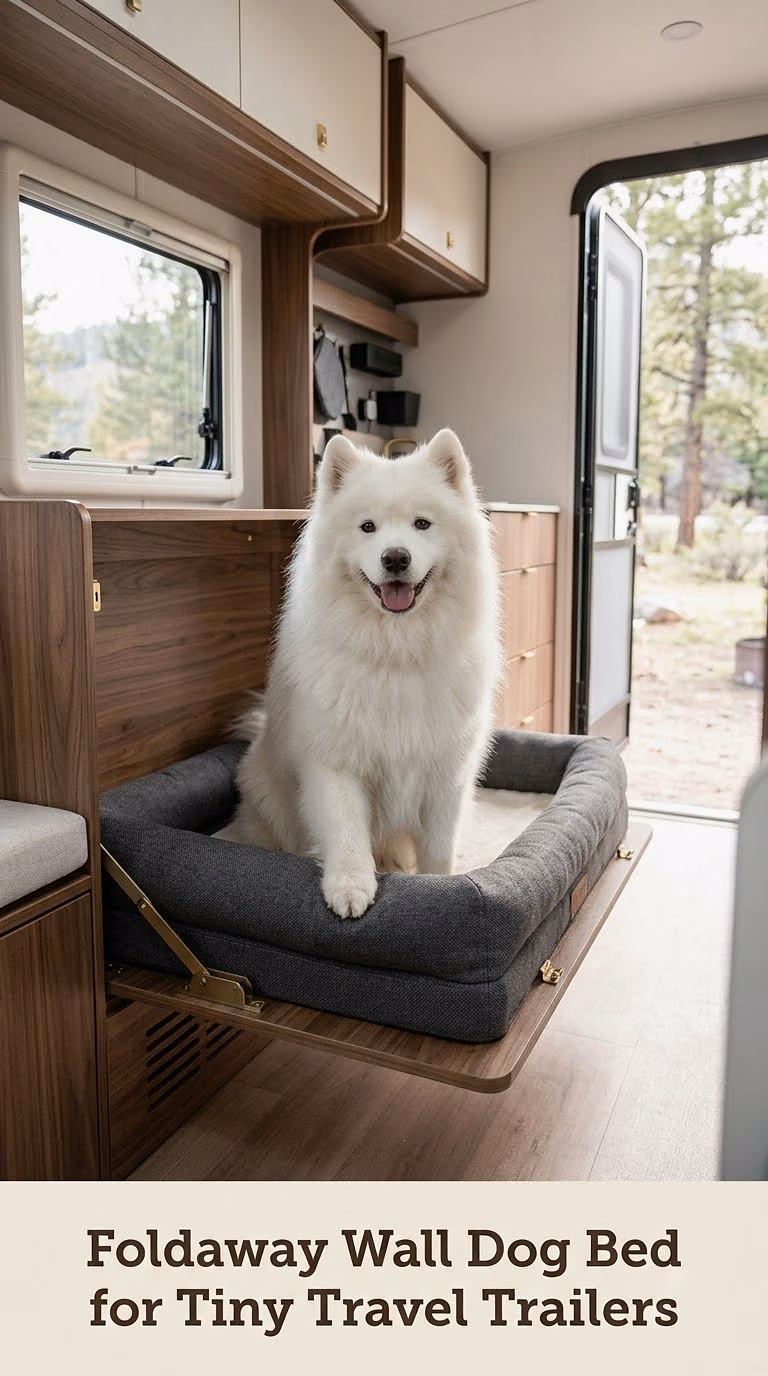 Foldaway Wall Dog Bed for Tiny Travel Trailers