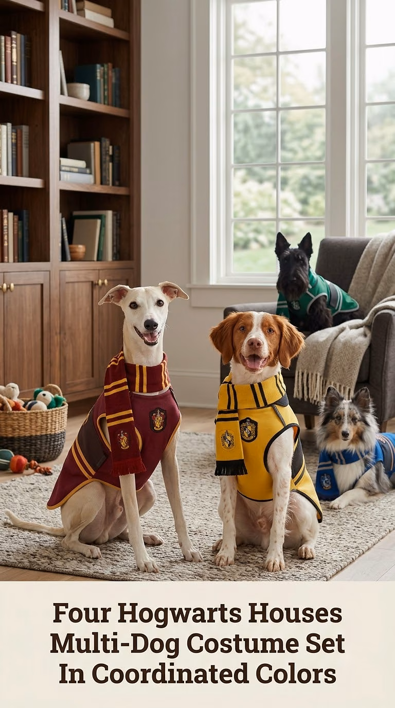 Four Hogwarts Houses Multi-Dog Costume Set In Coordinated Colors