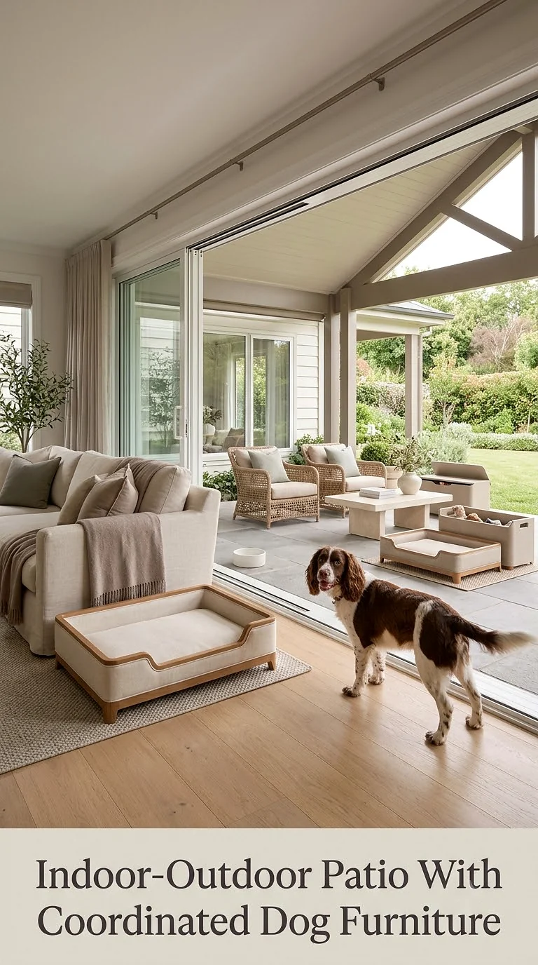 Indoor-Outdoor Patio With Coordinated Dog Furniture