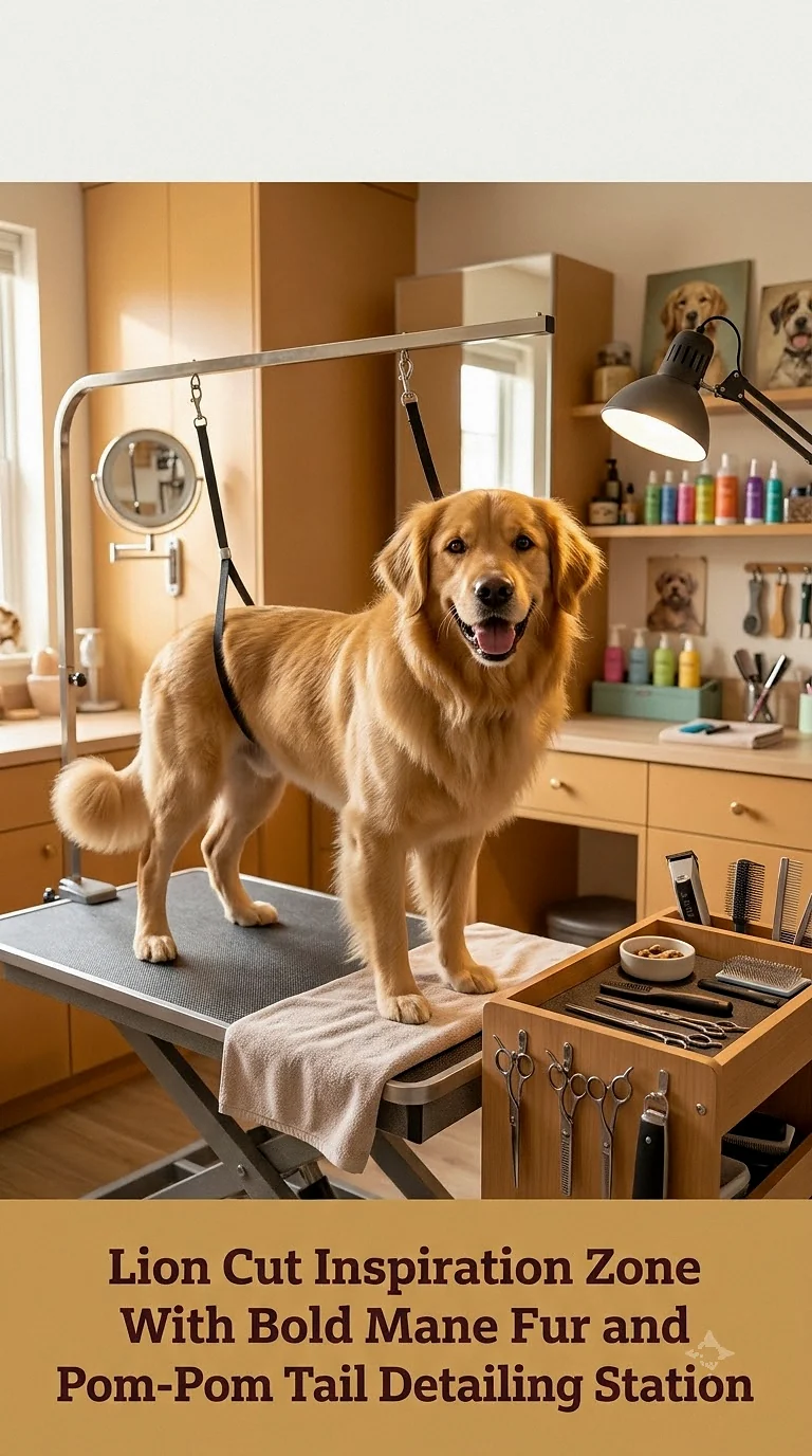 Lion Cut Inspiration Zone With Bold Mane Fur and Pom-Pom Tail Detailing Station