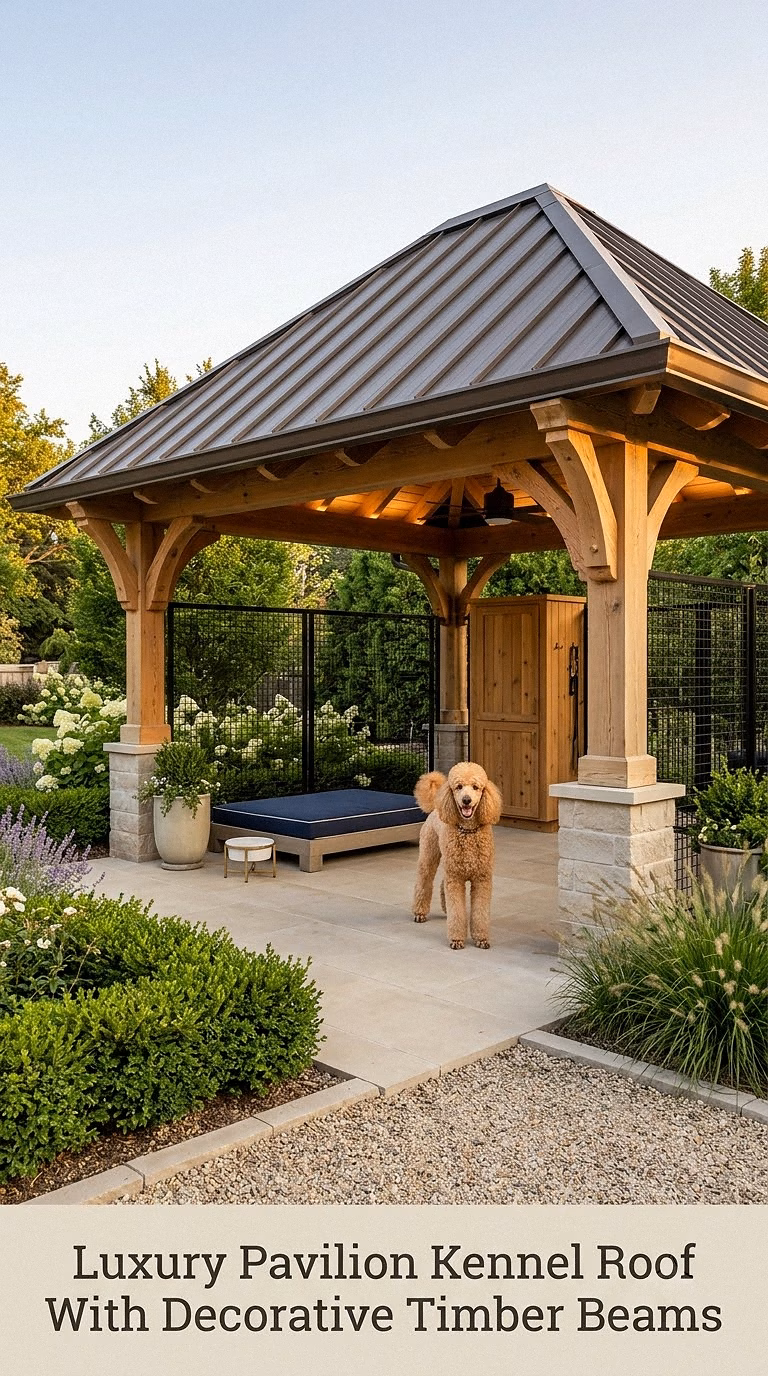 Luxury Pavilion Kennel Roof With Decorative Timber Beams