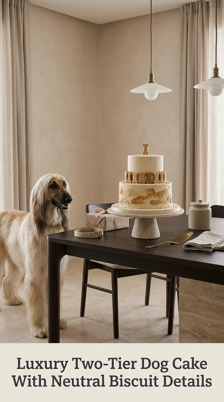 Luxury Two-Tier Dog Cake With Neutral Biscuit Details