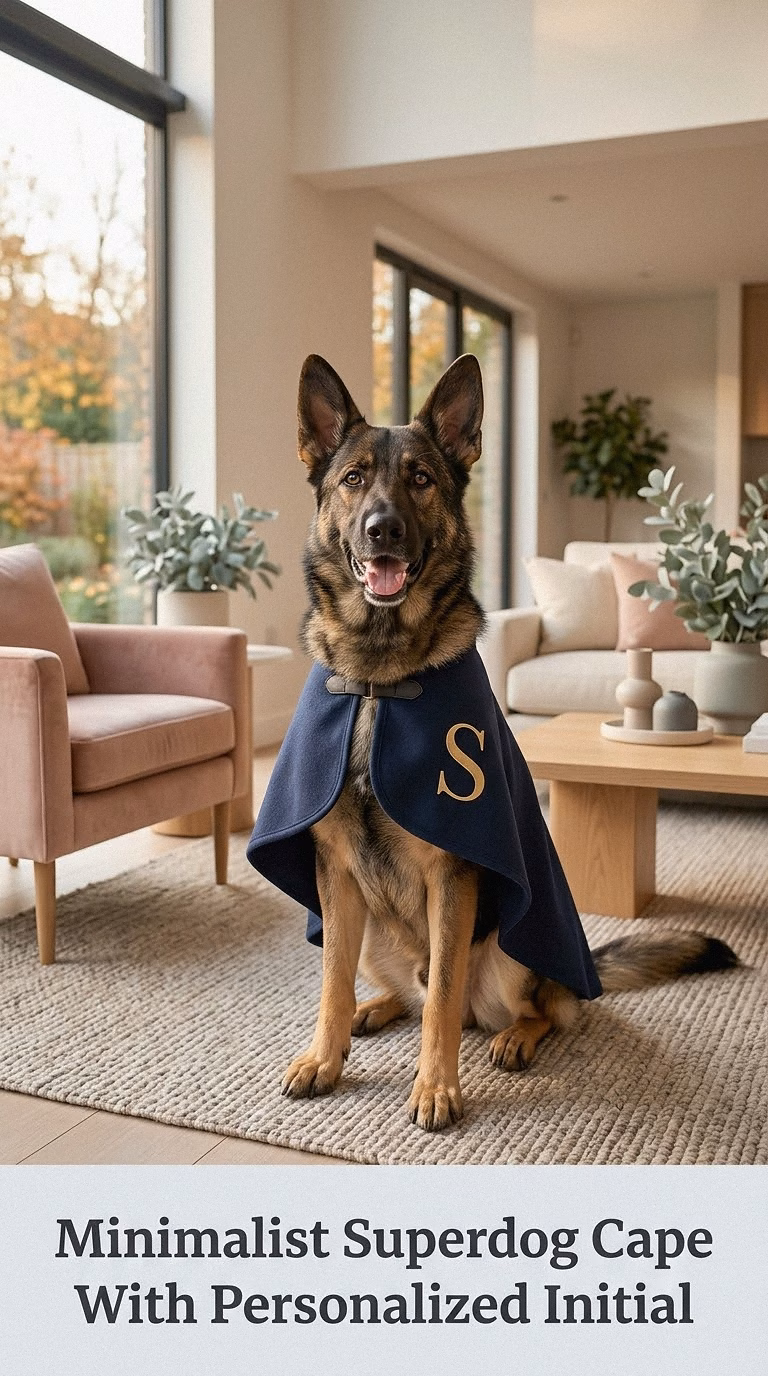 Minimalist Superdog Cape With Personalized Initial