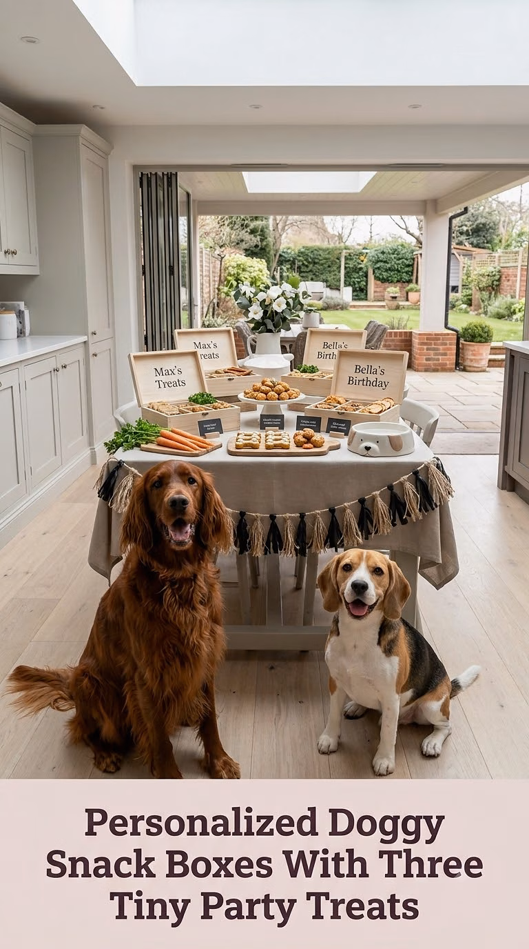 Personalized Doggy Snack Boxes With Three Tiny Party Treats