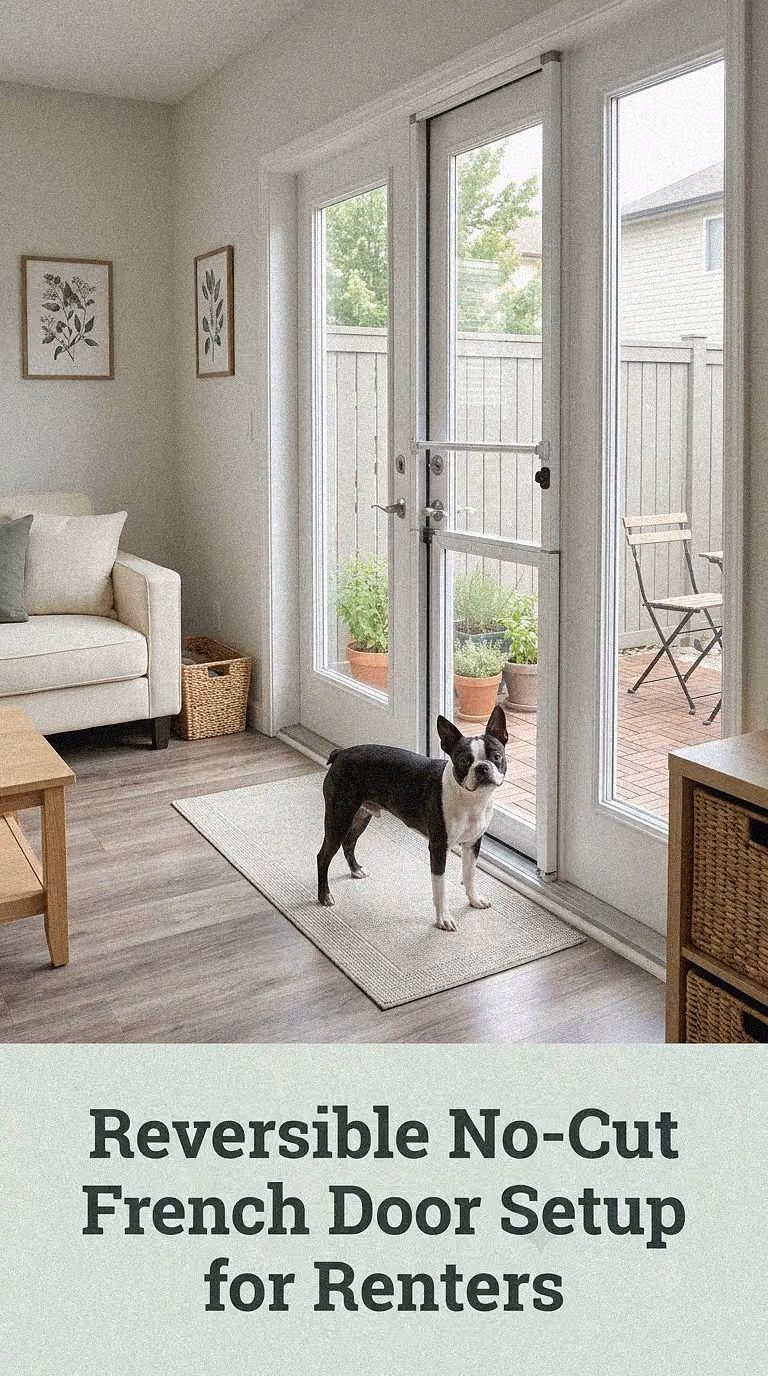 Reversible No-Cut French Door Setup for Renters