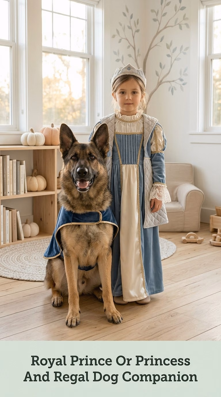 Royal Prince Or Princess And Regal Dog Companion