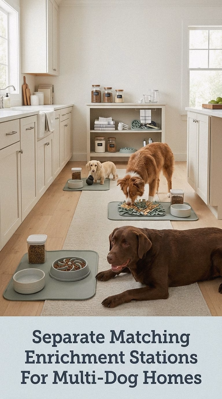 Separate Matching Enrichment Stations For Multi-Dog Homes