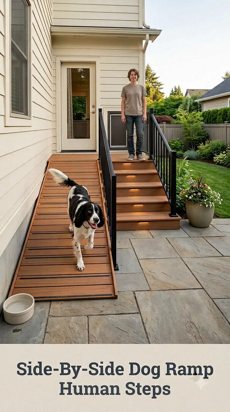 Side-By-Side Dog Ramp And Human Steps
