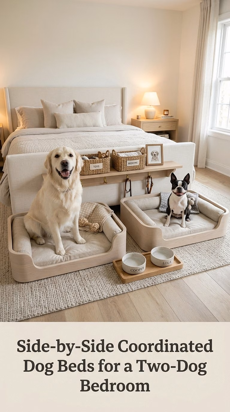 Side-by-Side Coordinated Dog Beds for a Two-Dog Bedroom
