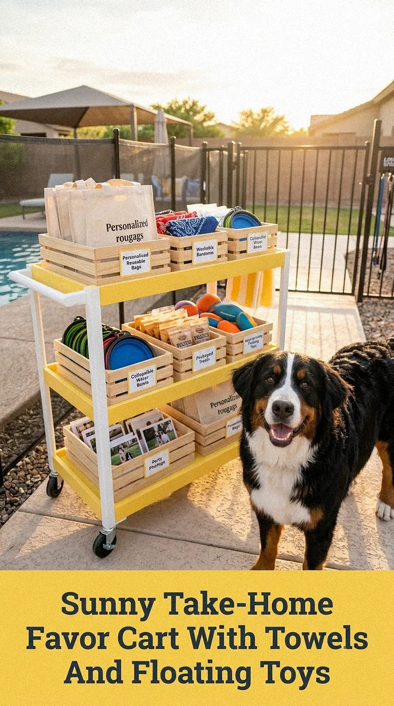 Sunny Take-Home Favor Cart With Towels And Floating Toys