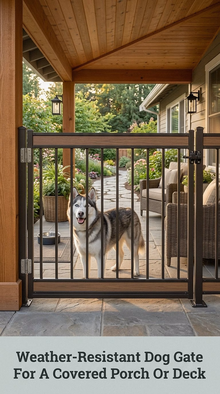 Weather-Resistant Dog Gate For A Covered Porch Or Deck