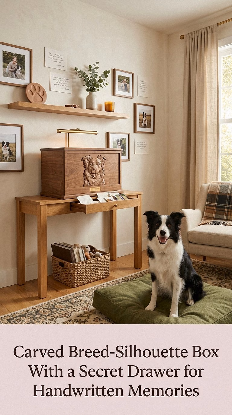 19. Carved Breed-Silhouette Box With a Secret Drawer for Handwritten Memories